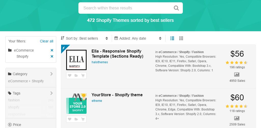 如何在Themeforest上购买并安装Shopify主题？